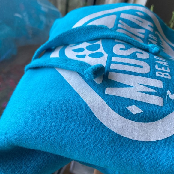 Muskoka Bear Wear Turquoise Blue Pullover Hoodie - Picture 8 of 8